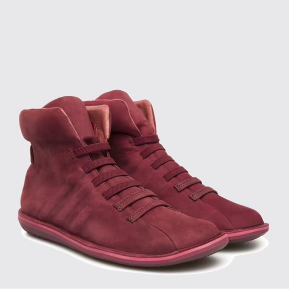 Camper | Shoes | Human Energy Camper Beetle Red Suede Ankle Boots